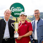 MARIA LANKOWITZ,AUSTRIA,18.MAY.24 - GOLF - Alps Tour, Goesser Open, GC Erzherzog Johann. Image shows Klaus Geyrhofer (Murhof), Maximilian Steinlechner (AUT) and Engelbert Pignitter (GC Erzherzog Johann). Keywords: trophy. Photo: GEPA pictures/ Matic Klansek